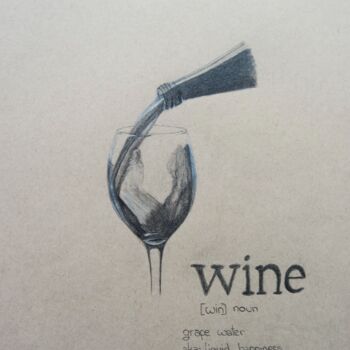 Malerei mit dem Titel "Wine" von Darja Samoylovich, Original-Kunstwerk, Bleistift