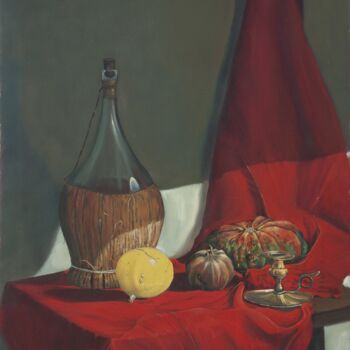 Pittura intitolato "A red drapery" da Darko Gavrilovic, Opera d'arte originale, Olio