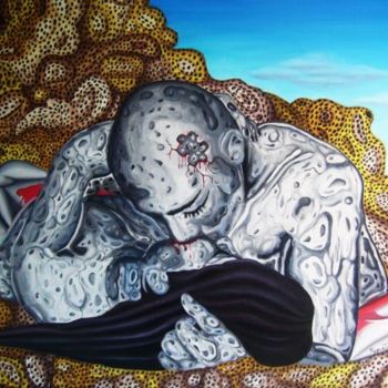 Pittura intitolato "LA SOFFERENZA DI UN…" da Darkpumart, Opera d'arte originale, Olio