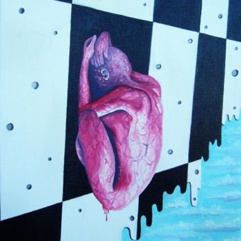 Painting titled "WOMAN'S HEART" by Darkpumart, Original Artwork, Oil