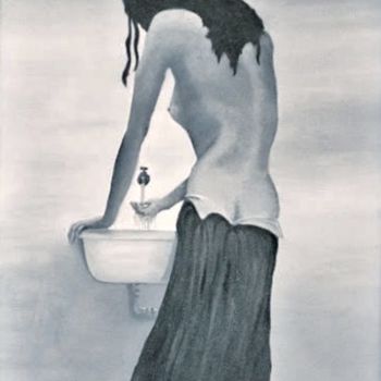 Peinture intitulée "donna al lavabo" par Darkpumart, Œuvre d'art originale