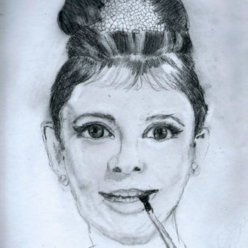 Drawing titled "audrey.jpg" by Darla Ferrara, Original Artwork