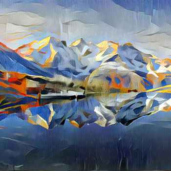 Digitale Kunst mit dem Titel "Mont-blanc depuis l…" von Darnal, Original-Kunstwerk, Andere