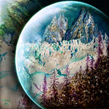 Pintura titulada "planete-glacée" por Darnal, Obra de arte original