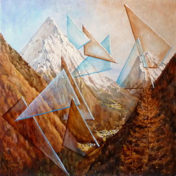 Peinture intitulée "Envol des glaces" par Darnal, Œuvre d'art originale, Huile