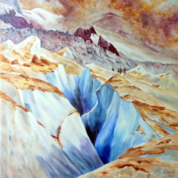 Malerei mit dem Titel "la-grande-crevasse" von Darnal, Original-Kunstwerk, Öl