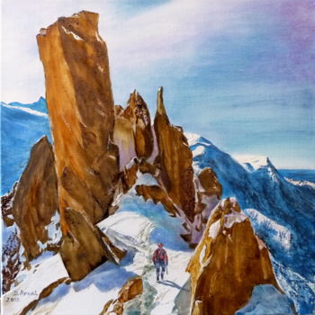 Painting titled "Cosmiques" by Darnal, Original Artwork, Oil