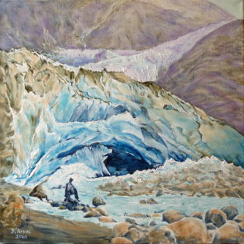 Peinture intitulée "Source de l'Arveyron" par Darnal, Œuvre d'art originale, Huile