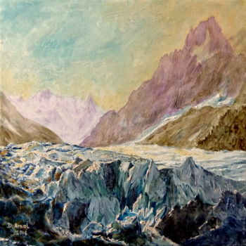 Pintura intitulada "Mer de Glace" por Darnal, Obras de arte originais, Óleo