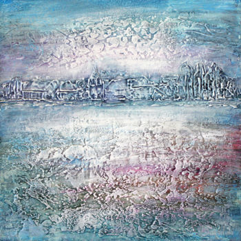 Картина под названием "Зимнее утро" - Irina Daronina, Подлинное произведение искусства, Акрил Установлен на Деревянная рама…