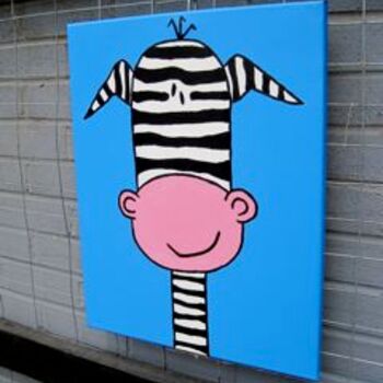 Ζωγραφική με τίτλο "Zebra" από Darosa Children'S Art, Αυθεντικά έργα τέχνης, Άλλος