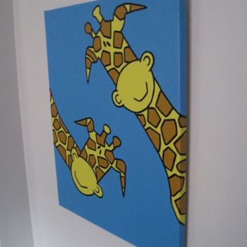 Painting titled "Twin Giraffes" by Darosa Children'S Art, Original Artwork