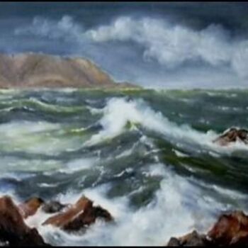 Peinture intitulée "effets de vague" par Gisèle Darrieux-Boblin, Œuvre d'art originale, Huile