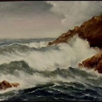 Painting titled "marine de Bretagne" by Gisèle Darrieux-Boblin, Original Artwork, Oil