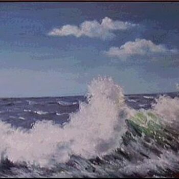 Peinture intitulée "La vague" par Gisèle Darrieux-Boblin, Œuvre d'art originale, Huile