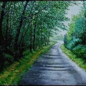 Peinture intitulée "Périgord-route de S…" par Gisèle Darrieux-Boblin, Œuvre d'art originale, Huile