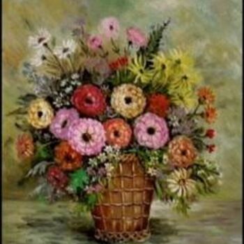 Peinture intitulée "bouquet des champs" par Gisèle Darrieux-Boblin, Œuvre d'art originale, Huile