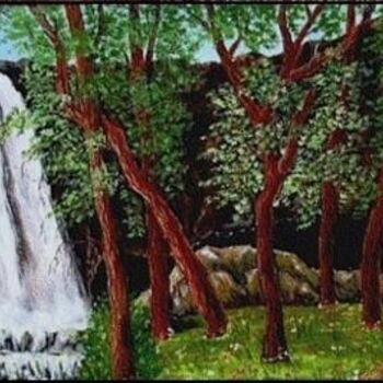 绘画 标题为“cascade des Pyrénées” 由Gisèle Darrieux-Boblin, 原创艺术品, 油