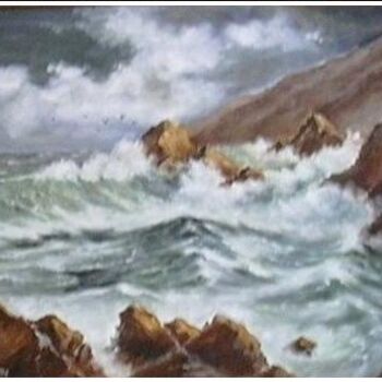 Malerei mit dem Titel "marine de l'océan" von Gisèle Darrieux-Boblin, Original-Kunstwerk