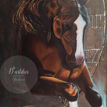 Картина под названием "Run Horse" - Glodean Dimblon, Подлинное произведение искусства, Акрил