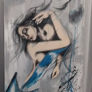 Malerei mit dem Titel "Mulher Angel" von Darci Alves, Original-Kunstwerk, Acryl