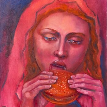 Pittura intitolato "Burger" da Darya Ivashkina (DIVA), Opera d'arte originale, Olio