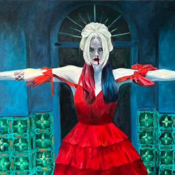 Картина под названием "Harley Quinn, the S…" - Darya Khus, Подлинное произведение искусства, Масло