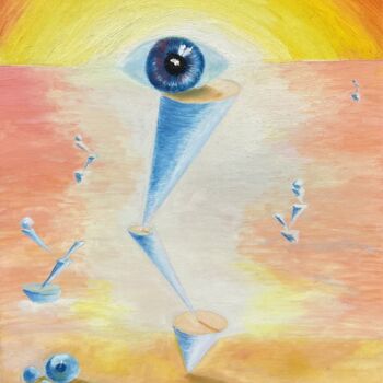 Painting titled "Eye sunrise" by Darya Khus, Original Artwork, Oil