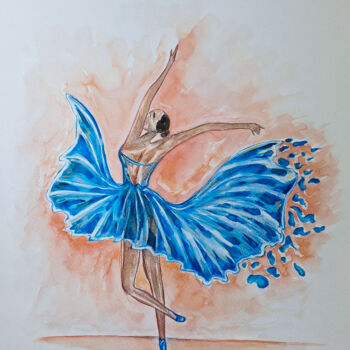 Dessin intitulée "Inspiration. Baller…" par Darya Moisseyeva, Œuvre d'art originale, Aquarelle