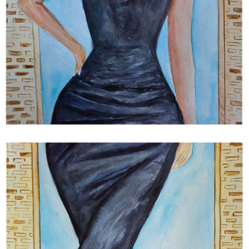 Σχέδιο με τίτλο "Elegant lady" από Darya Moisseyeva, Αυθεντικά έργα τέχνης, Ακουαρέλα