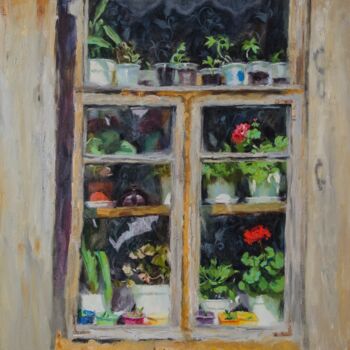 Painting titled "Window" by Darya Salakhova, Original Artwork, Oil