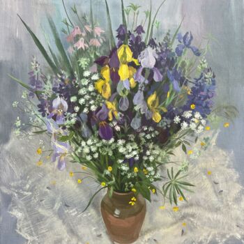 Pittura intitolato "“ June flowers“" da Darya Sumarava- Kopach, Opera d'arte originale, Olio Montato su Telaio per barella i…