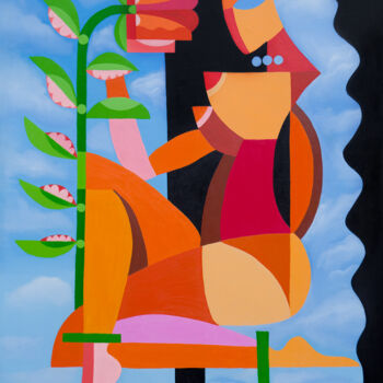 Картина под названием "EVA21" - Darya Yerameyeva, Подлинное произведение искусства, Масло Установлен на Деревянная рама для…