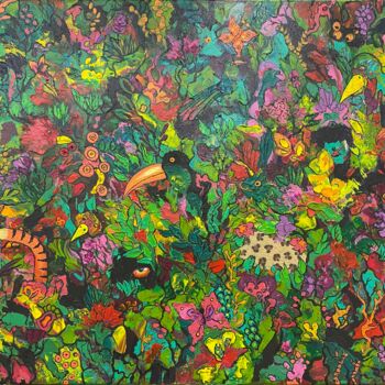 Painting titled "In the magic forest" by Daryanov, Original Artwork, Acrylic
