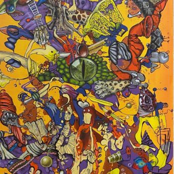 Malarstwo zatytułowany „Hola, Africa!” autorstwa Daryanov, Oryginalna praca, Akryl Zamontowany na Drewniana rama noszy