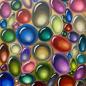 Painting titled "Gems for you" by Daryanov, Original Artwork, Acrylic Mounted on Cardboard