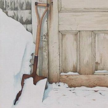 "AT THE BACK DOOR" başlıklı Tablo Daryl Budd tarafından, Orijinal sanat, Petrol