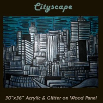 Pintura titulada "Cityscape" por Daryl Deland, Obra de arte original