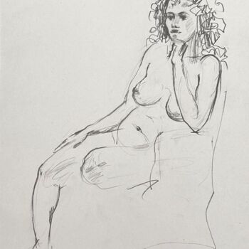 Dessin intitulée "Nude 0.3" par Dasha Rybachok, Œuvre d'art originale, Graphite