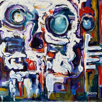 Painting titled "Fear and Loathing i…" by Dasha Weissbrem, Original Artwork, Acrylic Mounted on Wood Stretcher frame