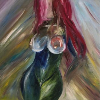 Painting titled "Art, nude girl,  Oi…" by Art Lemon, Original Artwork, Oil