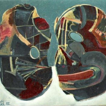 Painting titled "masks" by Dastid Miluka, Original Artwork, Acrylic