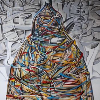 Malerei mit dem Titel "Baiana white" von Dato Didishvili, Original-Kunstwerk, Acryl