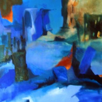Painting titled "traversée bleue" by Noëlle Dauby, Original Artwork
