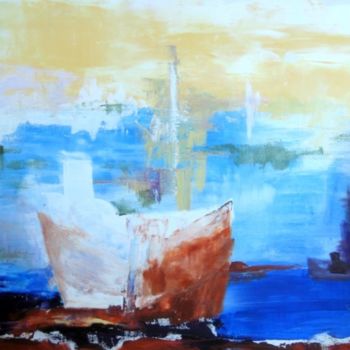 Painting titled "bateaux" by Noëlle Dauby, Original Artwork