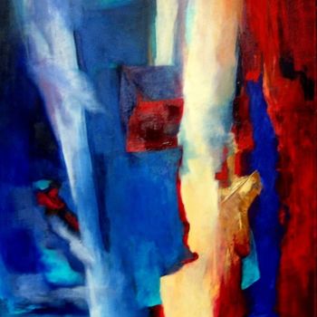Peinture intitulée "le bleu de la faille" par Noëlle Dauby, Œuvre d'art originale