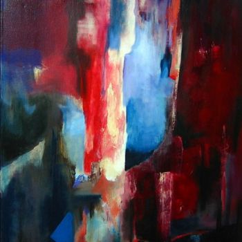 Peinture intitulée "rouges crissements" par Noëlle Dauby, Œuvre d'art originale