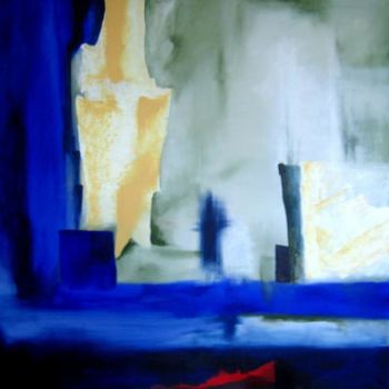 Painting titled "prussian blue" by Noëlle Dauby, Original Artwork, Oil