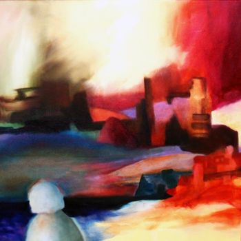 Peinture intitulée "retour en pyromania" par Noëlle Dauby, Œuvre d'art originale