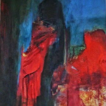 Painting titled "dans la nuit" by Noëlle Dauby, Original Artwork